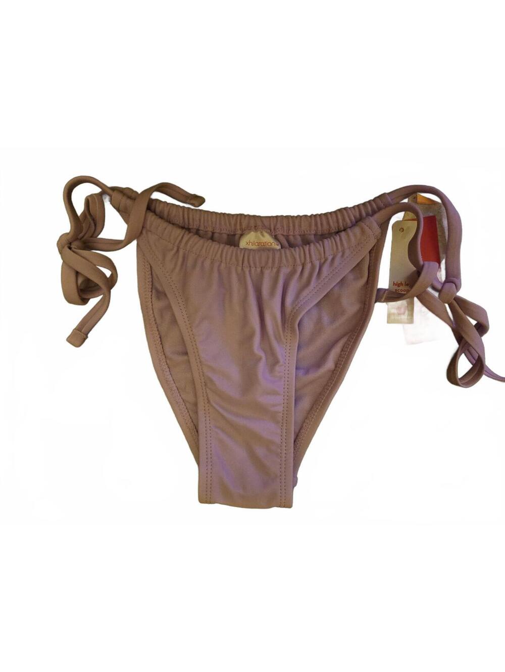 NEW - Xhilaration Lavender tie sideSwim Bottoms high leg scoop waist XS - NWT